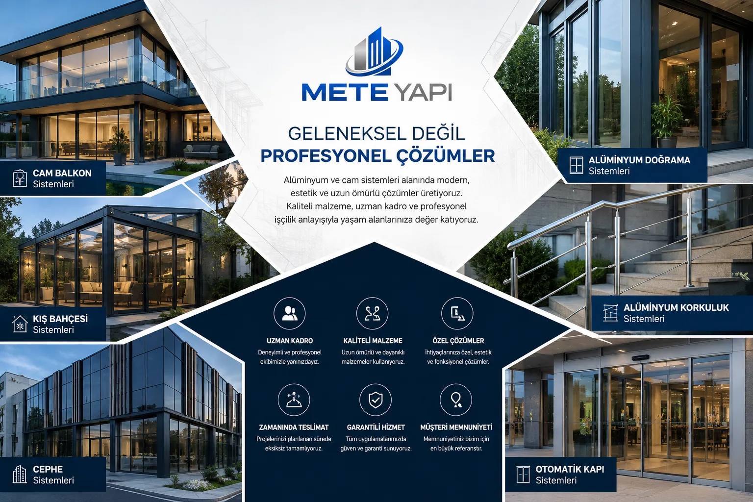 Yapı Mete Fethiye | Alüminyum Doğrama, Cam Balkon, Kış Bahçesi ve Cephe Sistemleri